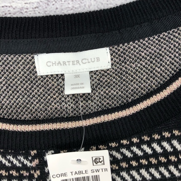 NWT Charter Club Box Pattern Sweater Sz 3X - Picture 3 of 5